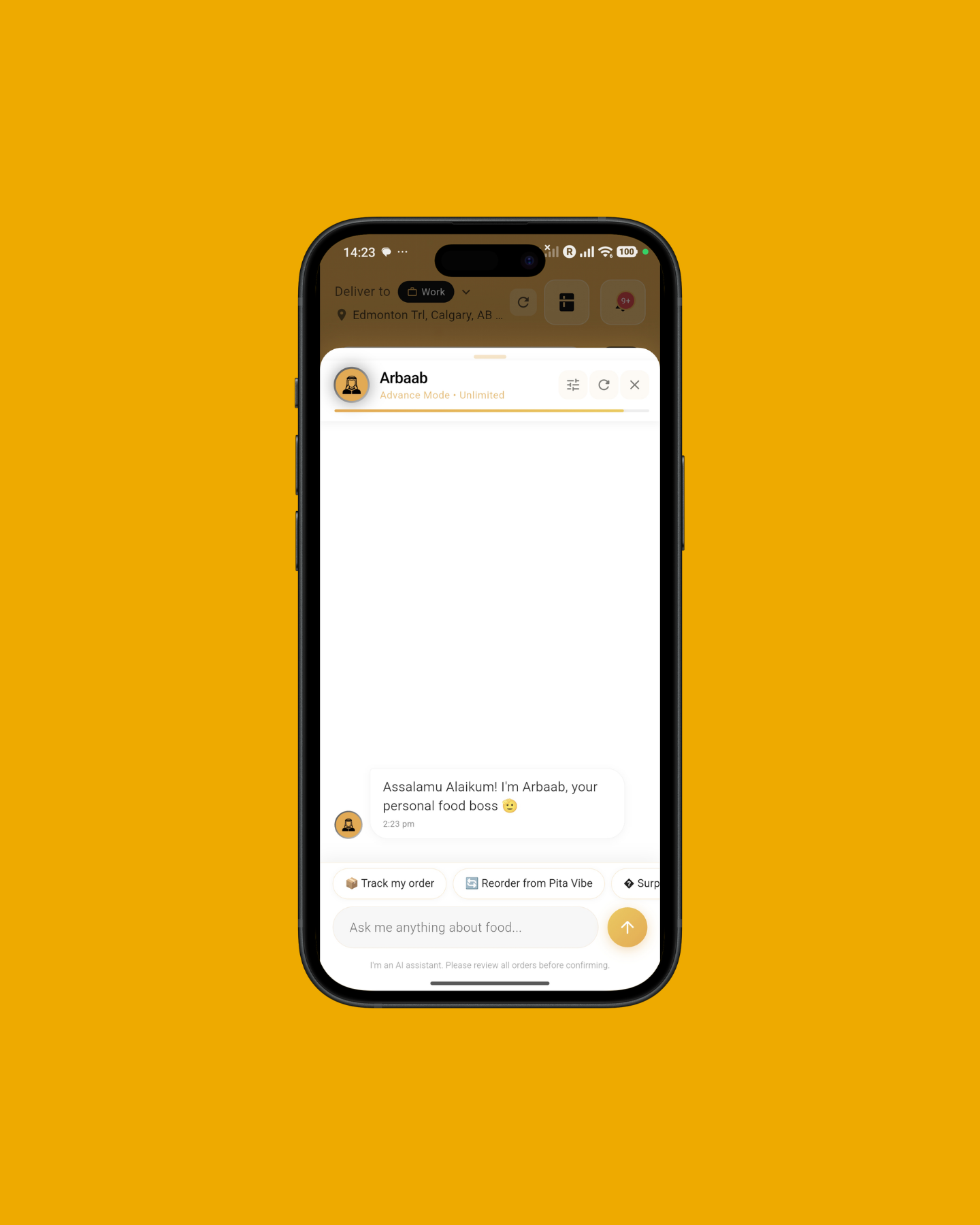 Arbaab AI, your personal food assistant inside Taeam